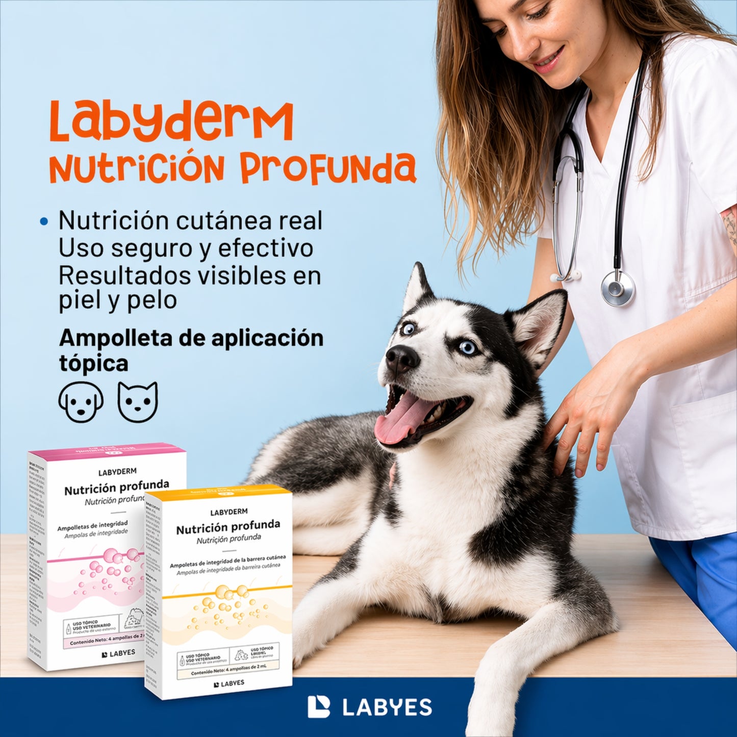 LabyDerm Nutrición Profunda – Ampolla Dermatológica Reparadora para Perros y Gatos - Cosmos