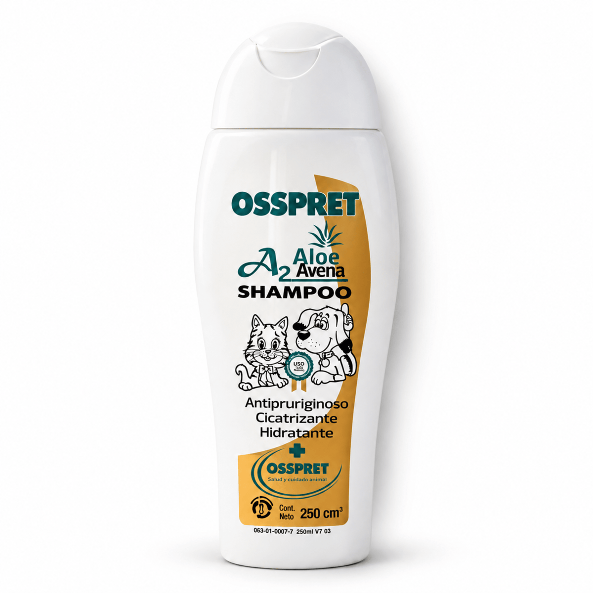 OSSPRET A2 Aloe Vera y Avena Shampoo 250 ml | Pieles Sensibles - Cosmos