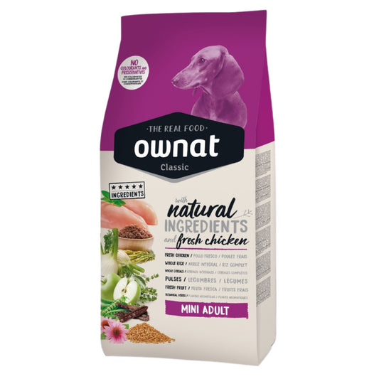 Ownat Classic Mini Adult – Alimento completo para perros adultos de razas pequeñas