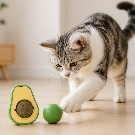Avocado Catnip para Gatos – Juguete Interactivo con Esfera Giratoria - Cosmos