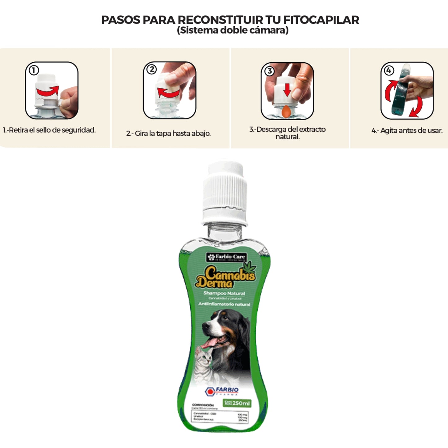 Cannabis Derma – Shampoo Natural para Perros y Gatos (250 ml)