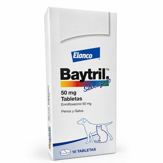 Baytril para Perros y Gatos – Enrofloxaciono 50 mg y 150 mg - Cosmos