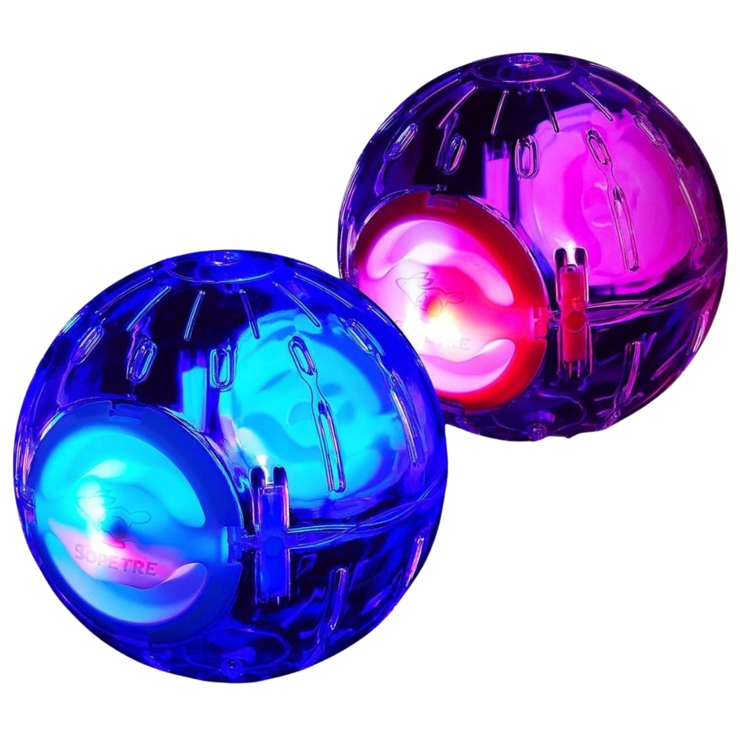 Bola de Ejercicio Transparente con Luz LED para Hámsters – 14 cm - COSMOS
