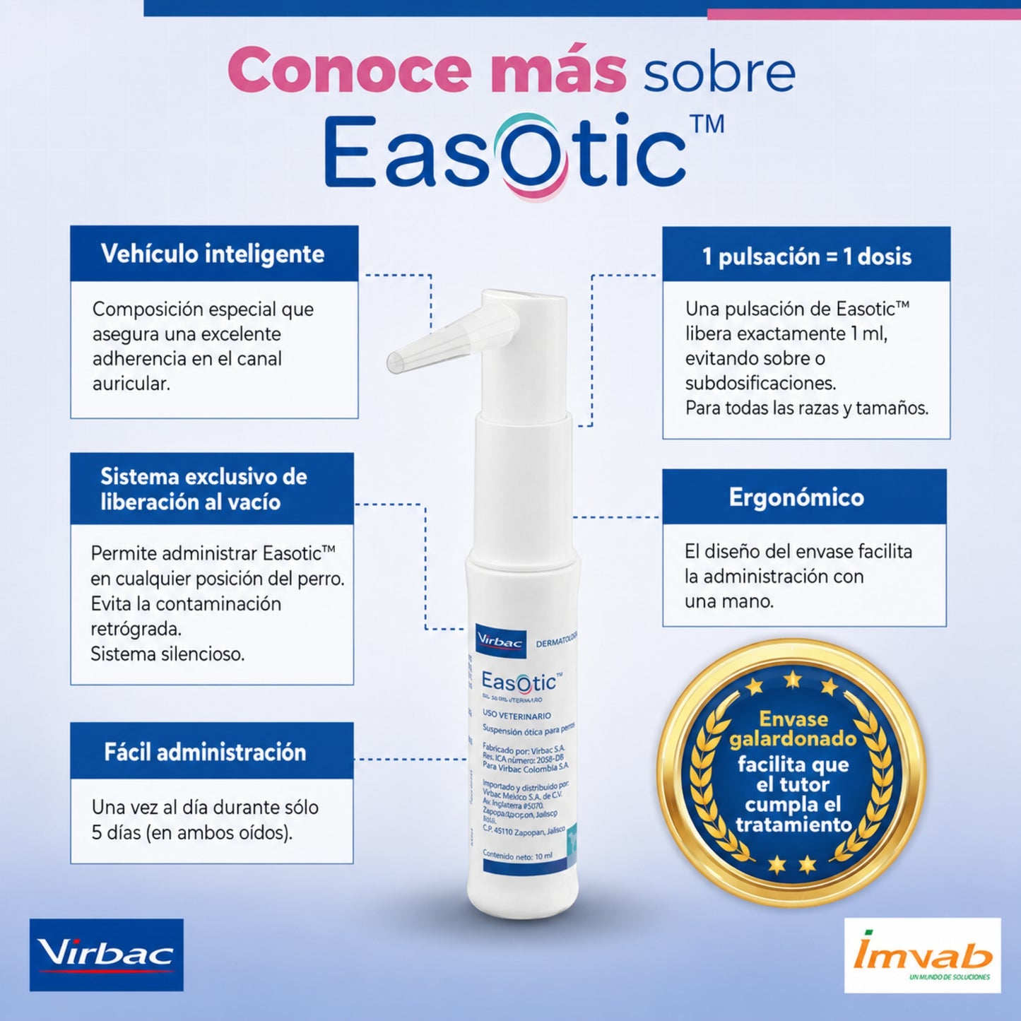 Easotic Virbac 10 mL – Tratamiento de Otitis en Perros