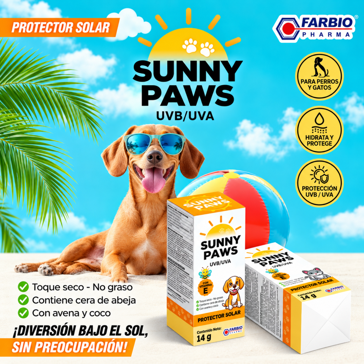 Sunny Paws Protector Solar 14 g | Perros y Gatos - Cosmos