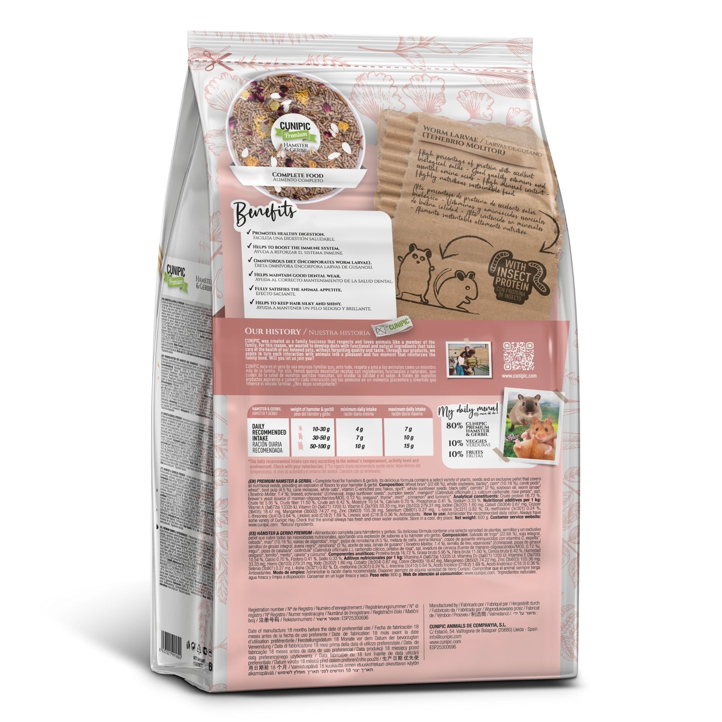 Alimento Premium para Hámster & Gerbo 600gr - COSMOS
