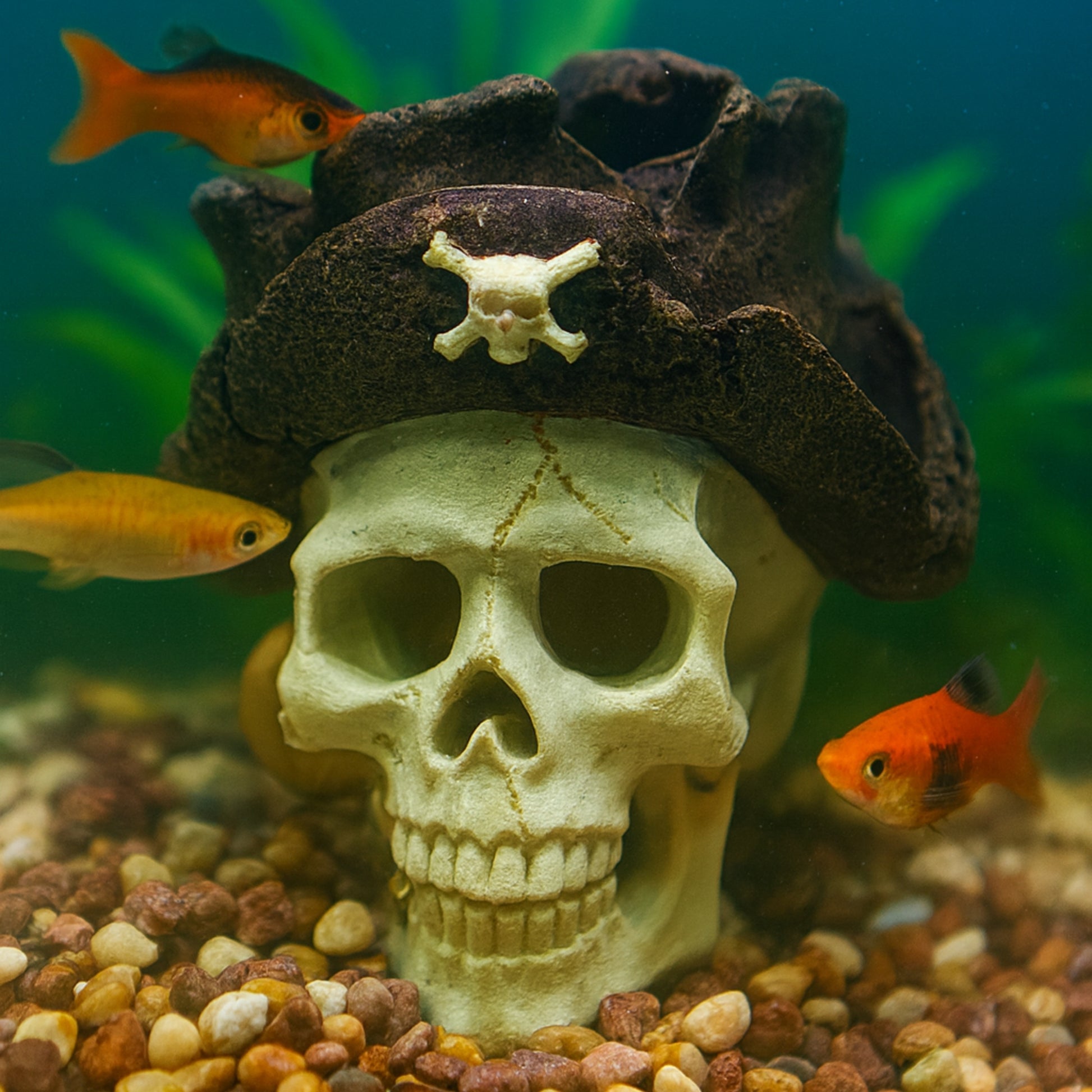 Adorno de Resina – Calavera Pirata para Pecera - COSMOS