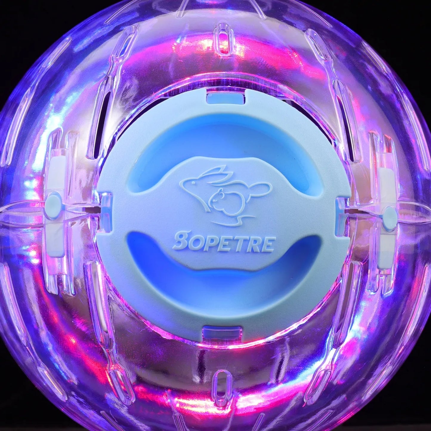 Bola de Ejercicio Transparente con Luz LED para Hámsters – 14 cm - COSMOS