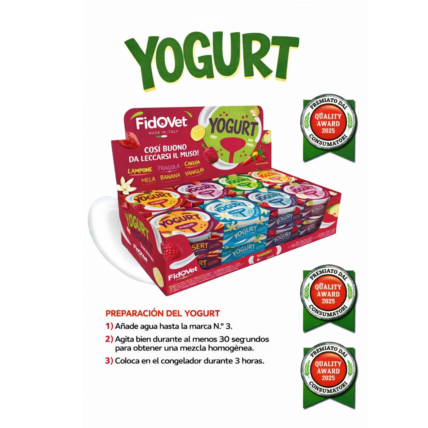 Fidovet Yogurt Italiano para perros 25g - Cosmos
