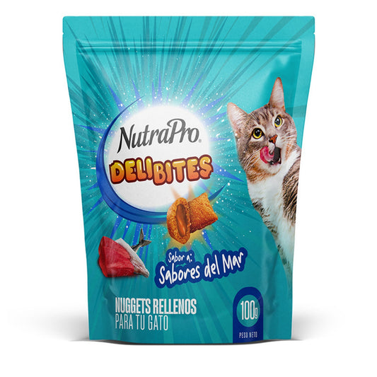 NutraPro DeliBites – Nuggets Rellenos para Gato (100 g) - COSMOS