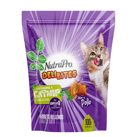 NutraPro DeliBites – Nuggets Rellenos para Gato (100 g)