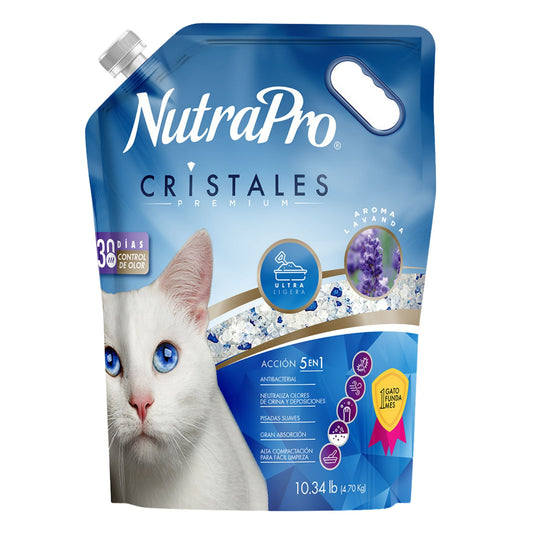 NutraPro Cristales – Arena Sanitaria para Gato con Aroma a Lavanda (Sílica Gel)