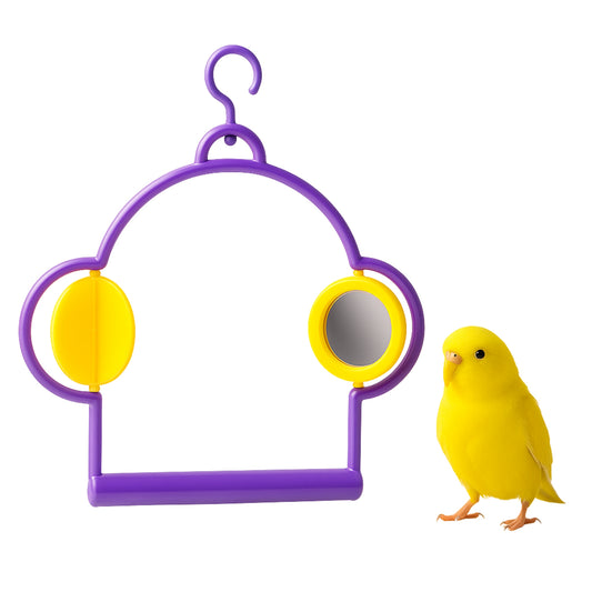 Juguete 3 en 1 para Pájaros con Espejo y Spinner – Ideal para Periquitos y Aves Pequeñas - COSMOS