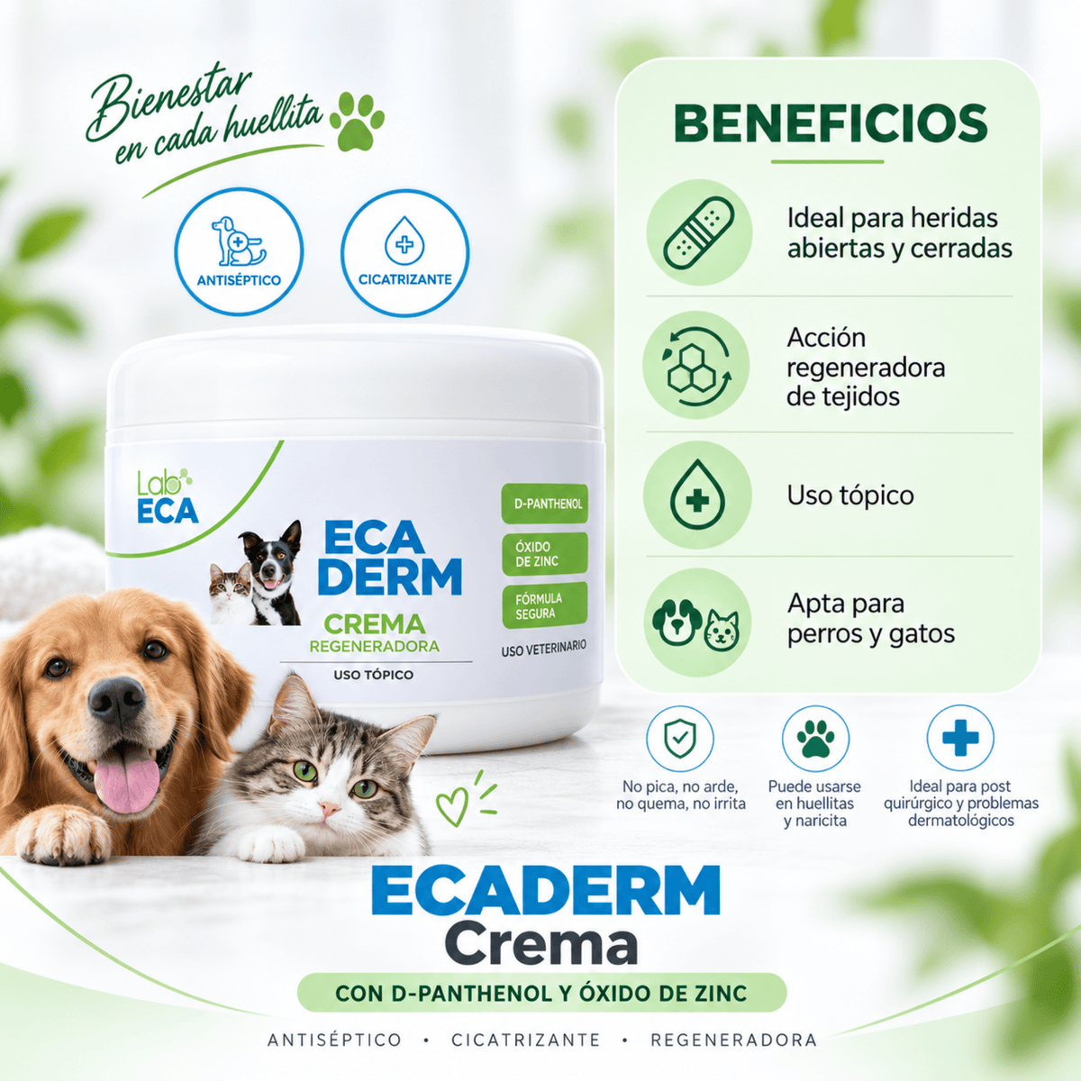 EcaDerm Crema Cicatrizante y Regeneradora | Óxido de Zinc - Cosmos
