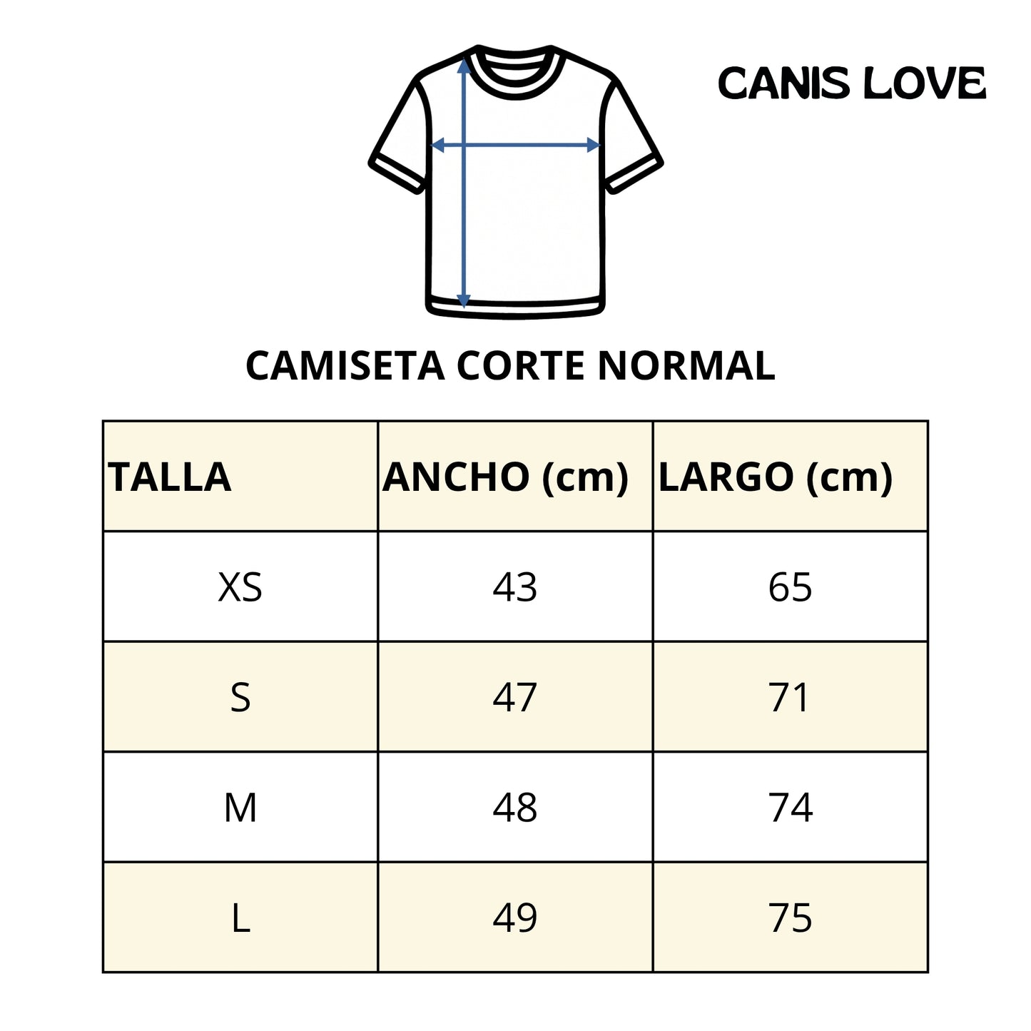 Camiseta Canis Love L - 100% algodón - El 10% de nuestras ganancias se dona directamente a refugios - Cosmos