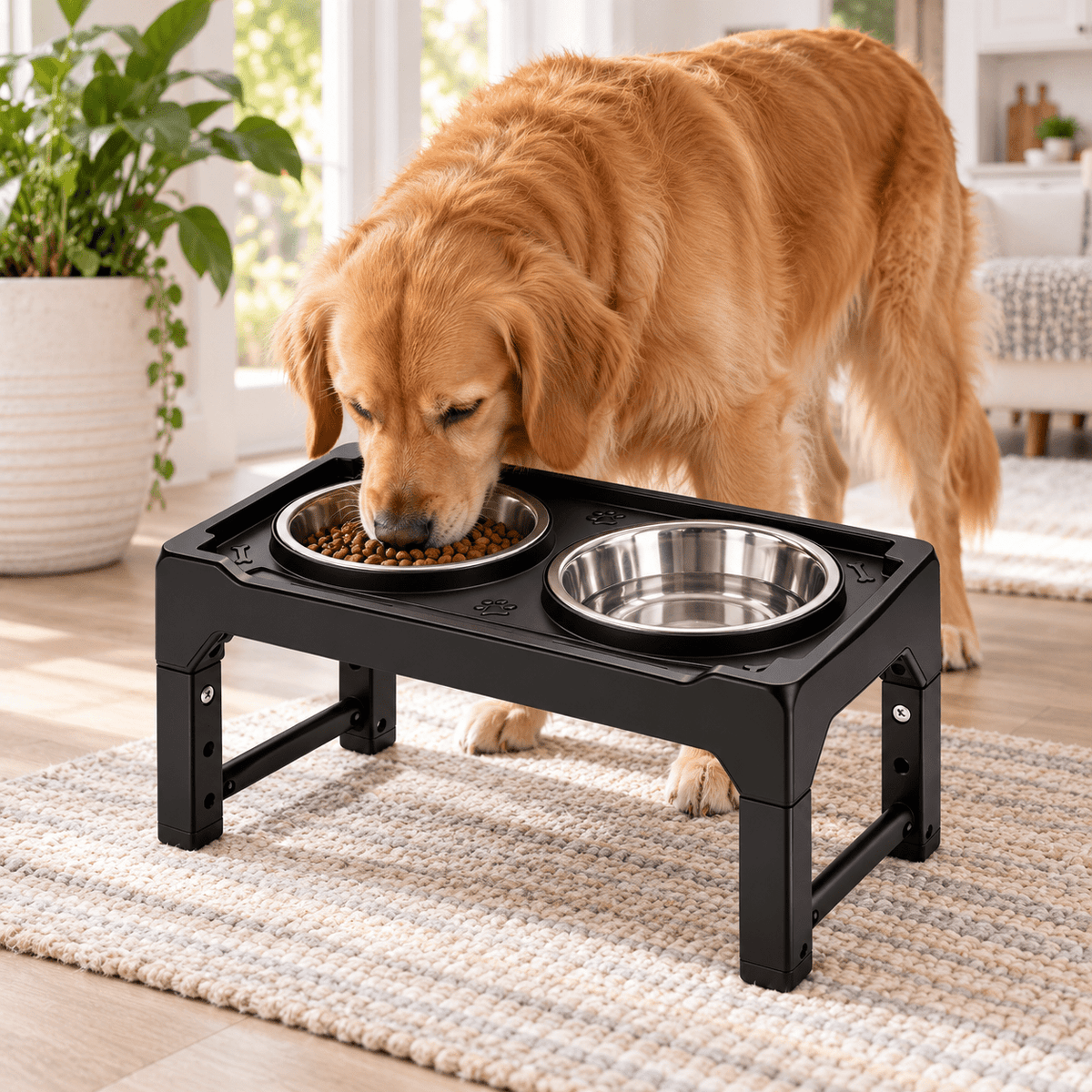 Comedero Doble Elevado para Perros y Gatos - Cosmos