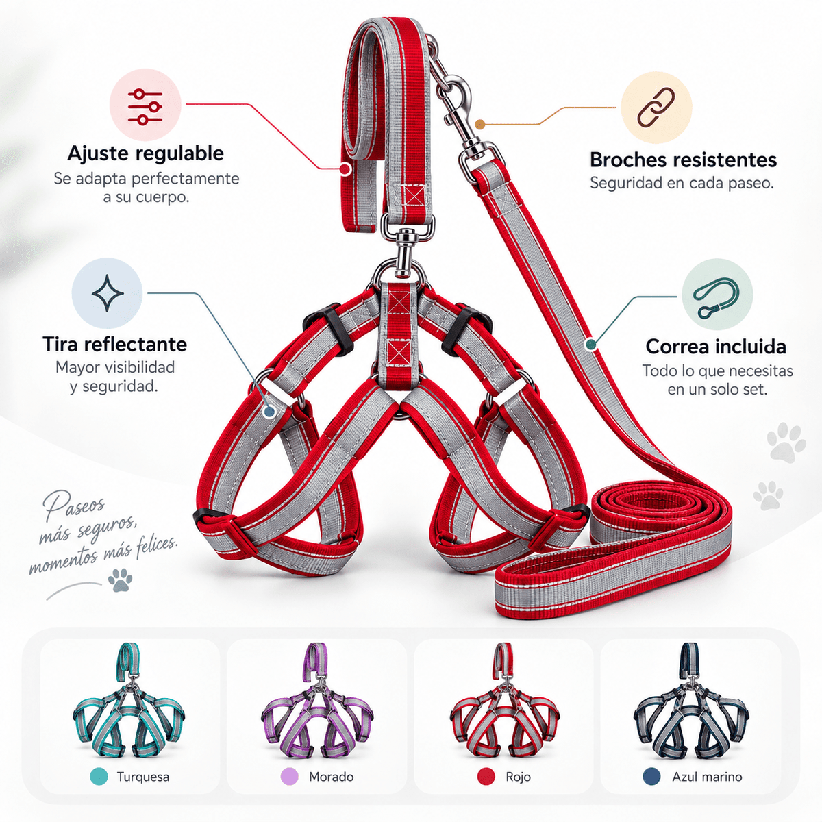 Arnés con Correa para Perro XL Eco - Cosmos