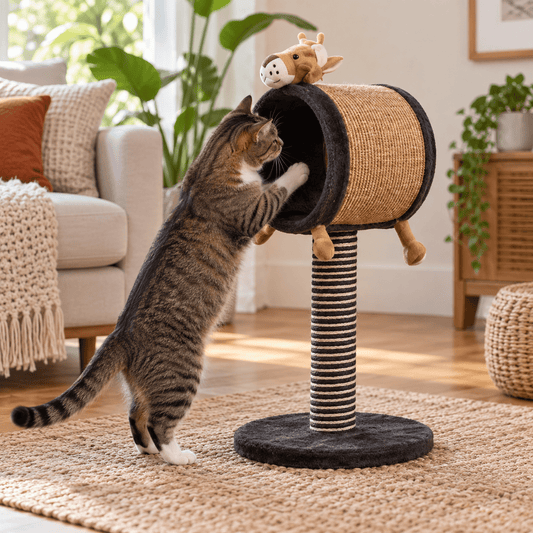 Rascador para Gatos con Cueva y Poste – Animal Head - Cosmos