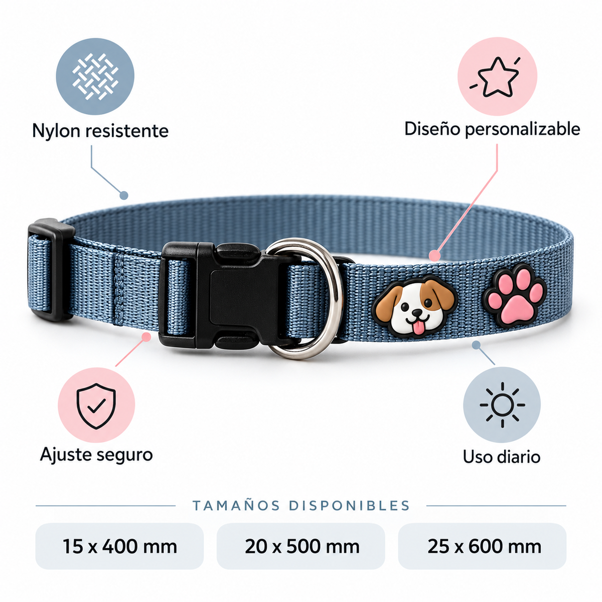 Collar para Perro con Dijes Decorativos