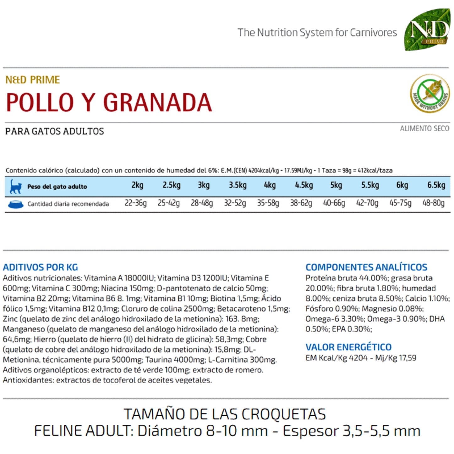N&D Prime Cat Pollo y Granada Adulto - Cosmos