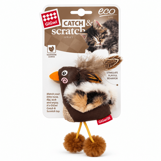 Juguete Pato con Silvervine y Plumas para Gato GiGwi Catch & Scratch - Cosmos