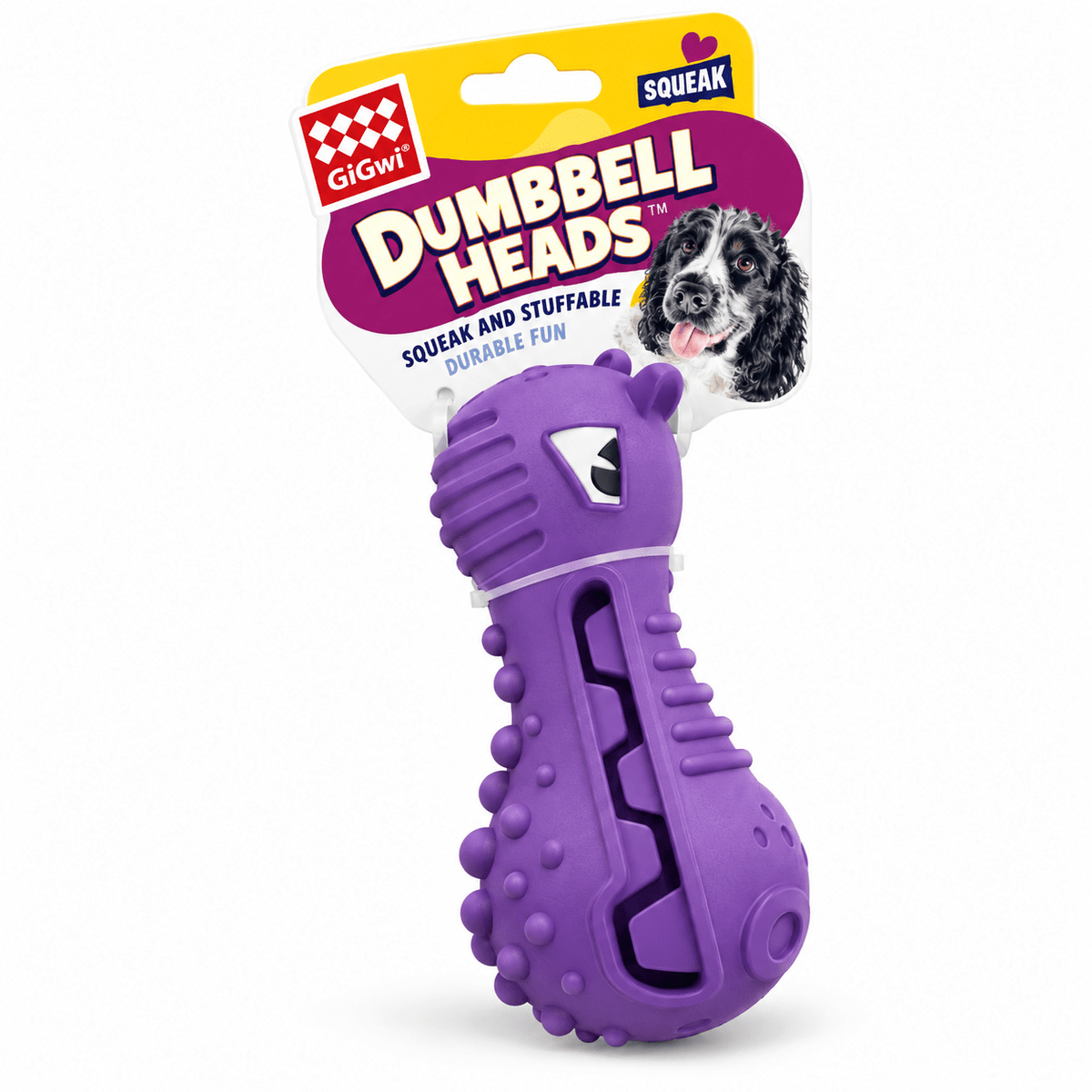 Juguete Interactivo Hipopótamo con Sonido para Perro GiGwi Dumbbell Heads - Cosmos