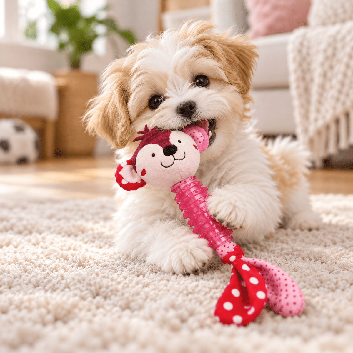 Juguete Mono de Peluche y Caucho con Sonido para Cachorros GiGwi Suppa Puppa - Cosmos