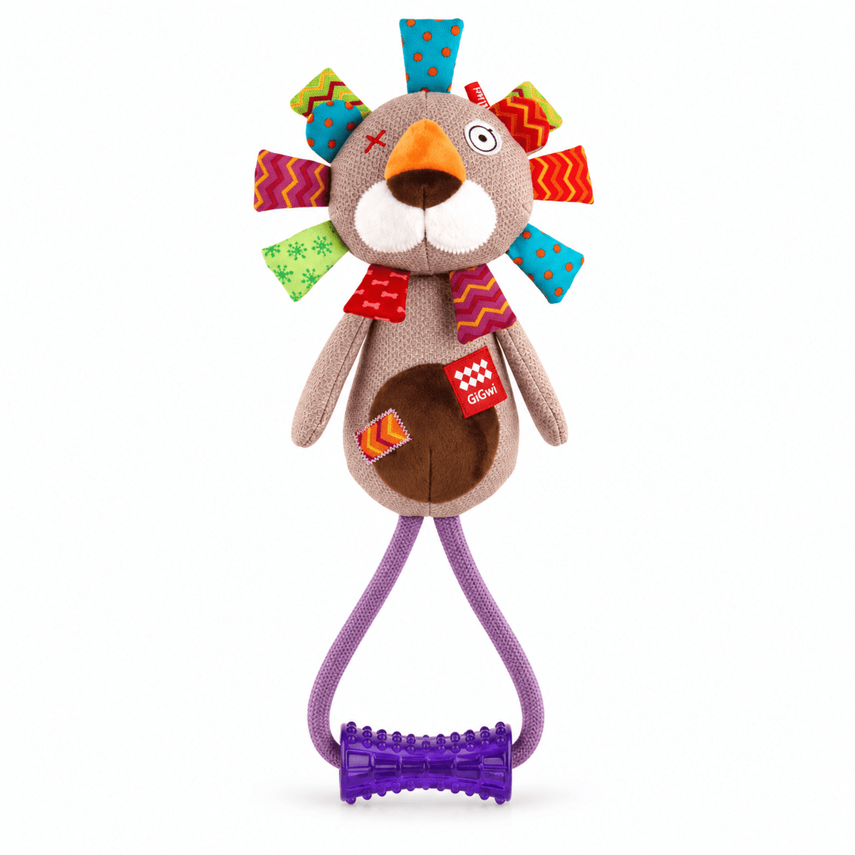 Juguete León de Peluche con Mordedor TPR para Perro GiGwi Plush Friendz - Cosmos