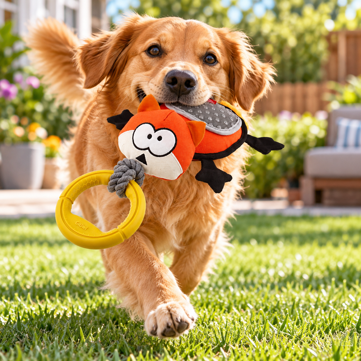 Juguete Zorro con Asa TPR para Perro GiGwi Iron Grip - Cosmos