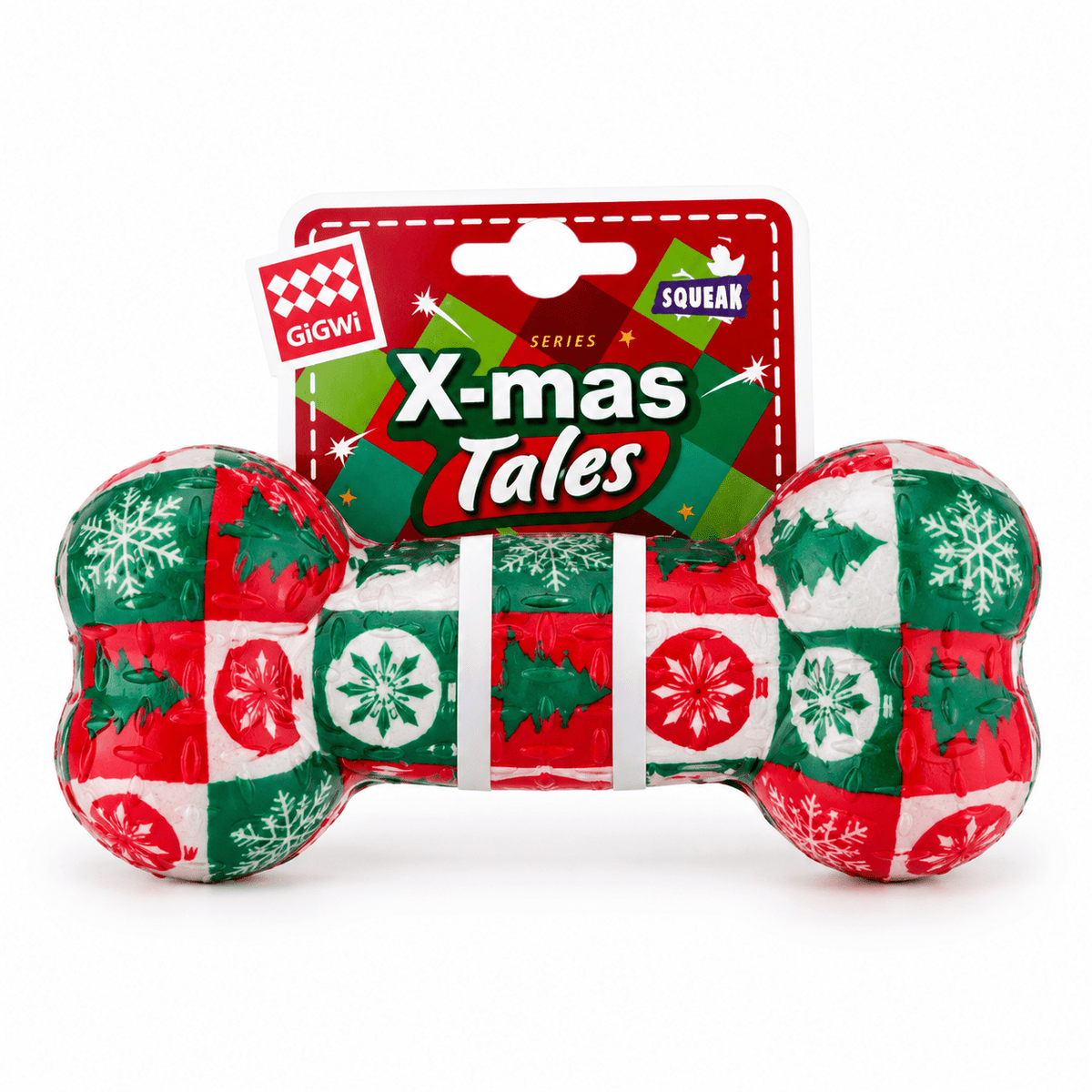 Juguete de Caucho Hueso Navideño para Perro GiGwi X-mas Tales - Cosmos