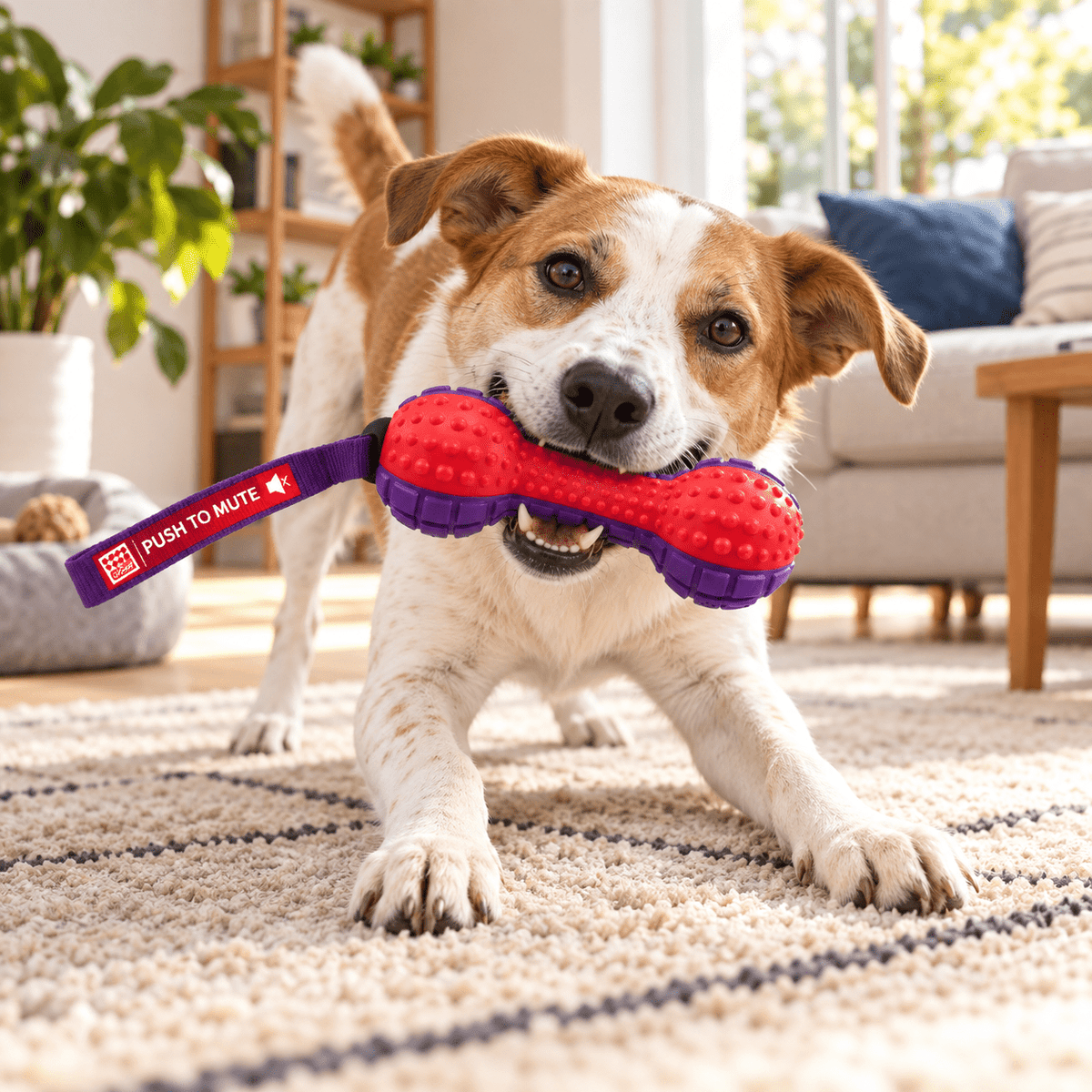 Juguete Mancuerna con Sonido Silenciable para Perro GiGwi Push to Mute - Cosmos