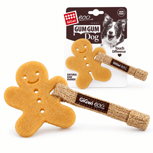 Juguete de Caucho Hombre de Jengibre con Cuerda para Perro GiGwi Eco Gum Gum - Cosmos