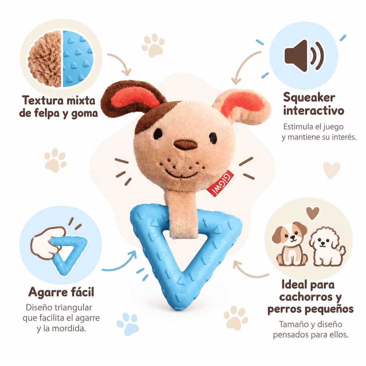 Juguete de Peluche y Caucho con Sonido para Perro GiGwi Suppa Puppa - Cosmos