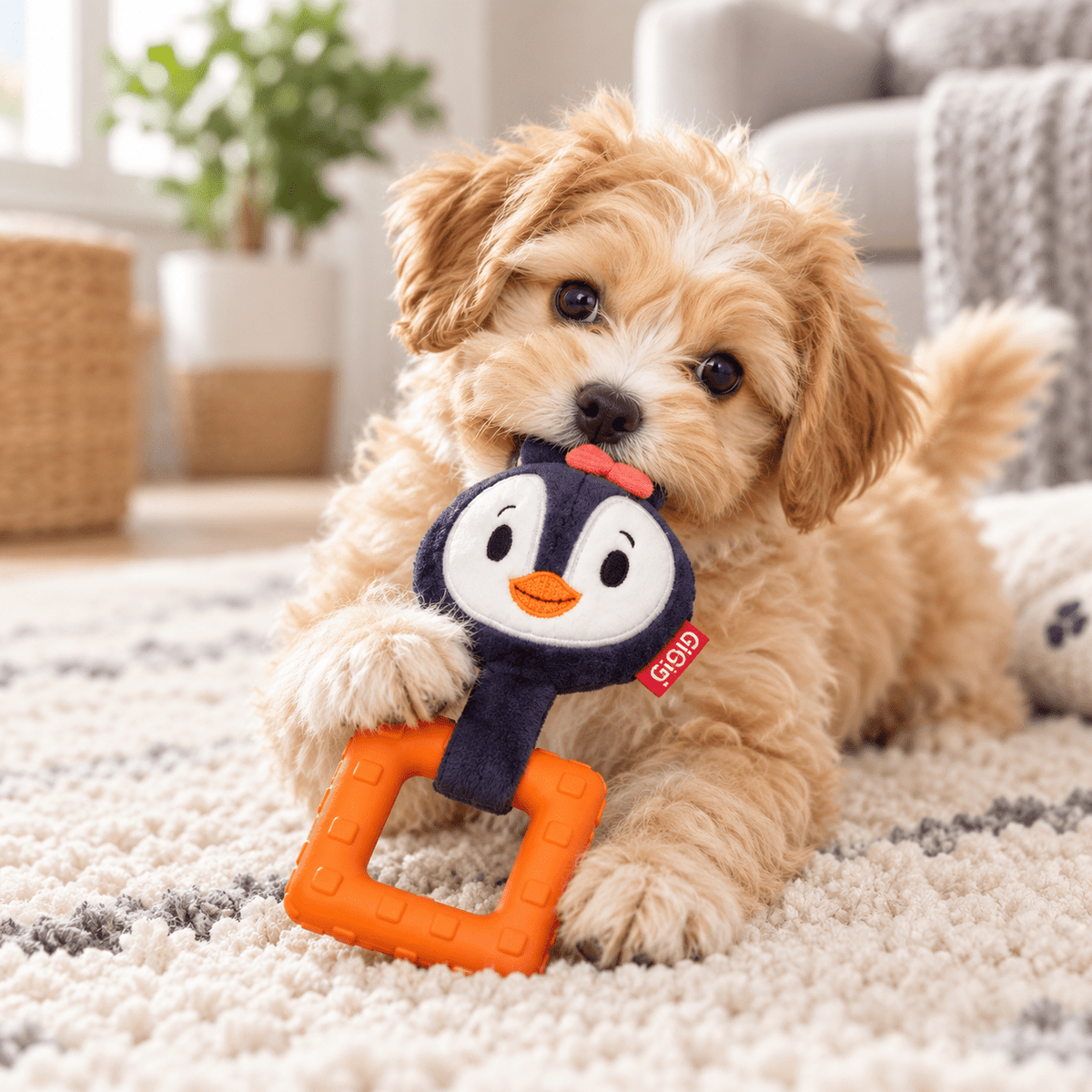Juguete de Peluche y Caucho Pingüino para Cachorros GiGwi Suppa Puppa - Cosmos