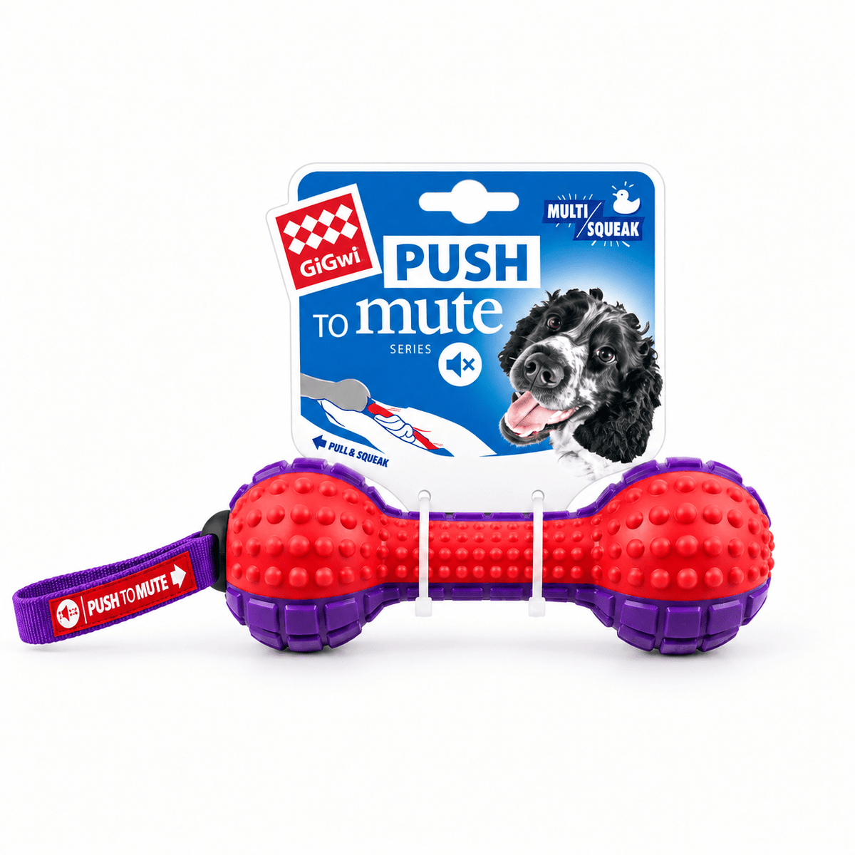 Juguete Mancuerna con Sonido Silenciable para Perro GiGwi Push to Mute - Cosmos