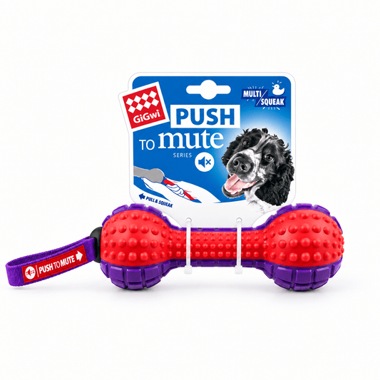 Juguete Mancuerna con Sonido Silenciable para Perro GiGwi Push to Mute - Cosmos