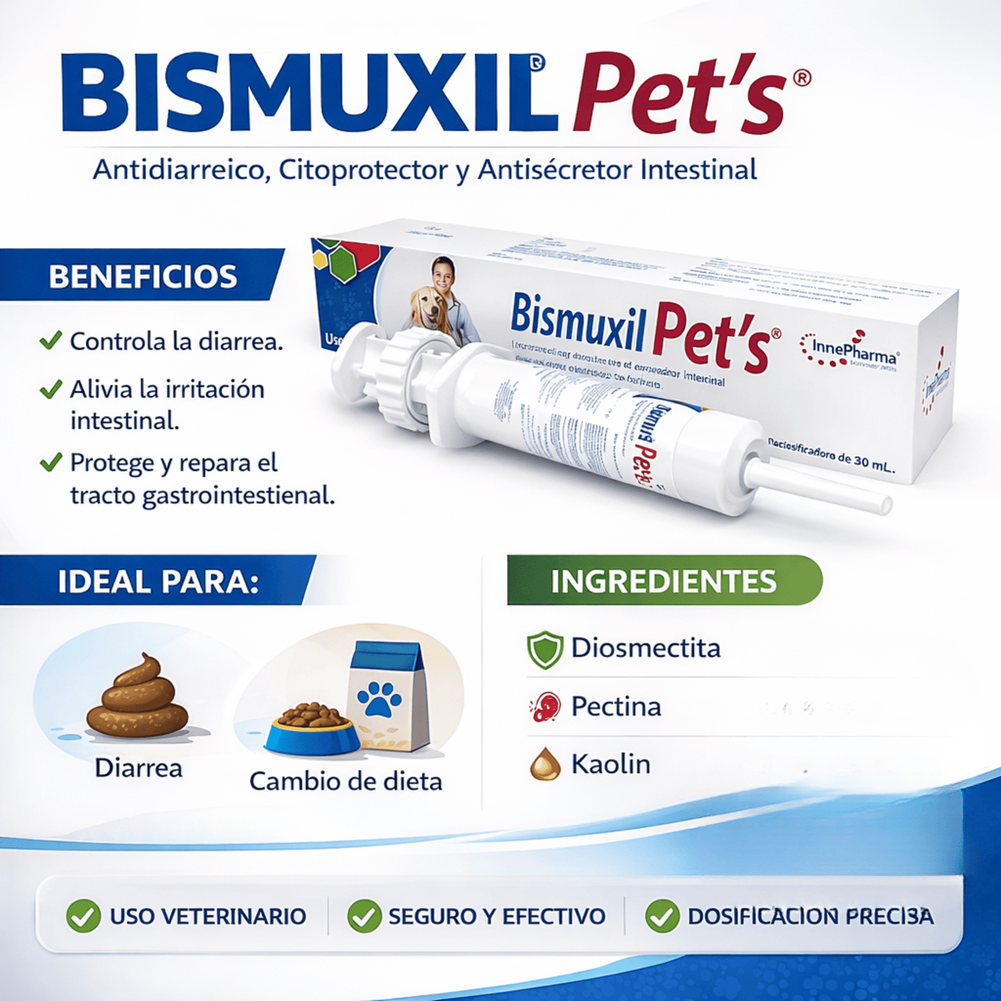 Bismuxil Pet’s® – Antidiarreico y Protector Digestivo para Perros y Gatos - Cosmos