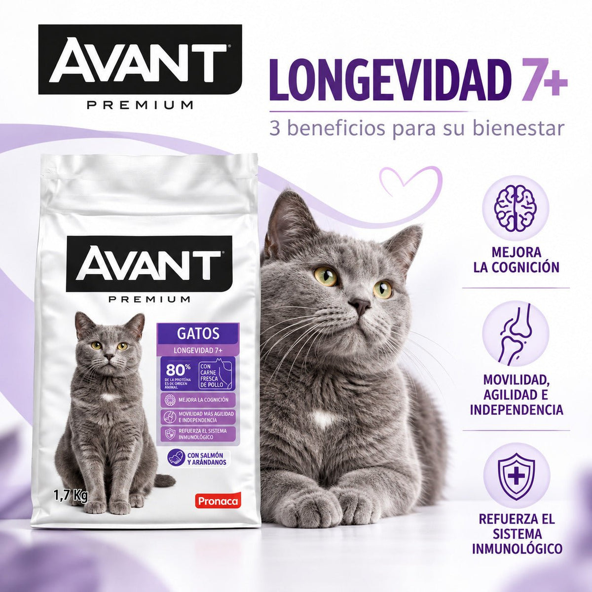 Avant Premium Gatos Longevidad 7+ 1,7 kg - Cosmos