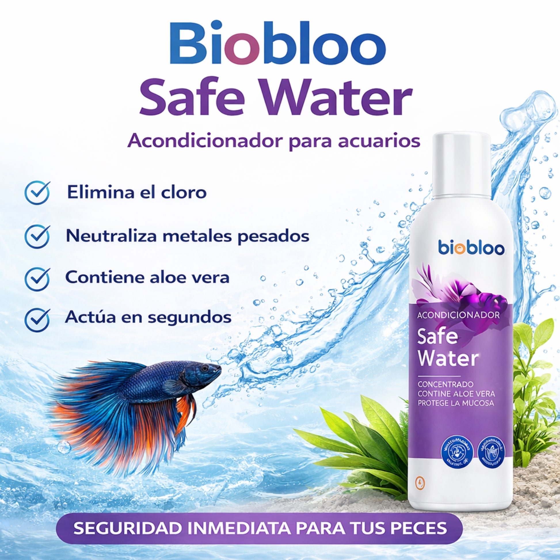 Acondicionador Biobloo Safe Water para Acuarios 125ml - Cosmos