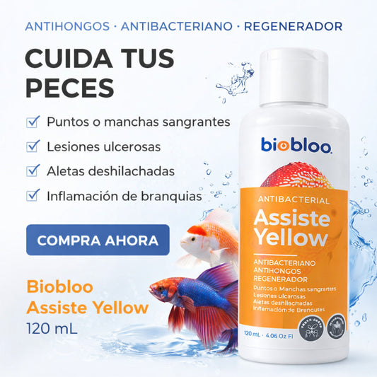Biobloo Assiste Yellow para Acuarios 120ml - Cosmos