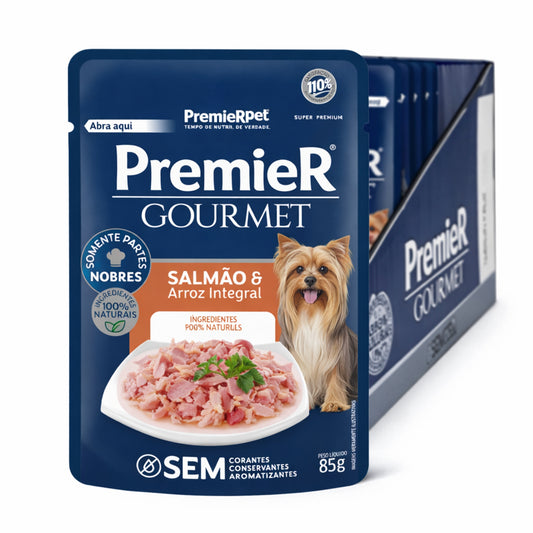 PremieR Gourmet Salmón con Arroz Integral – Alimento Húmedo para Perros Pequeños - Cosmos