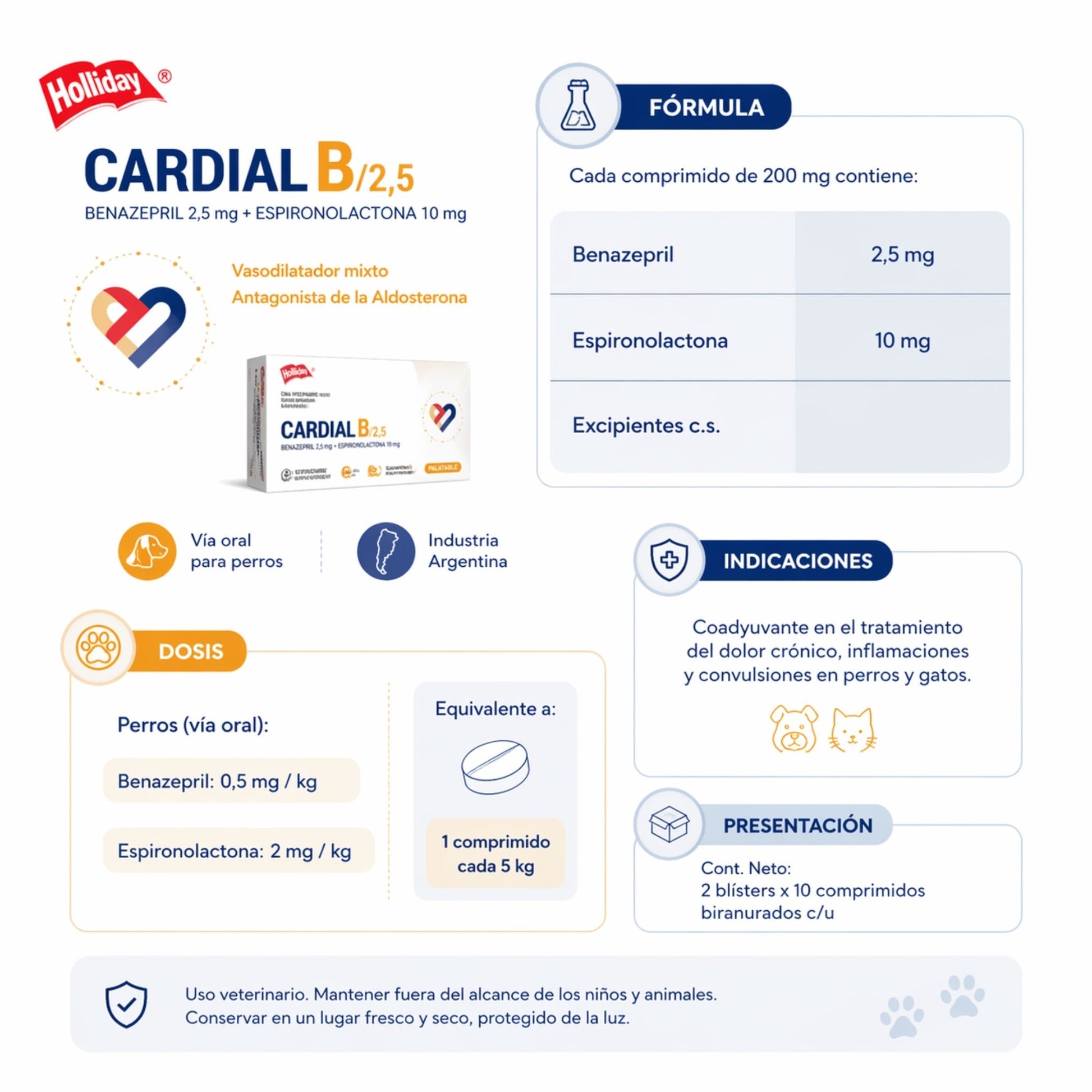Cardial B® 2.5 mg – Protector cardíaco para perros - Cosmos