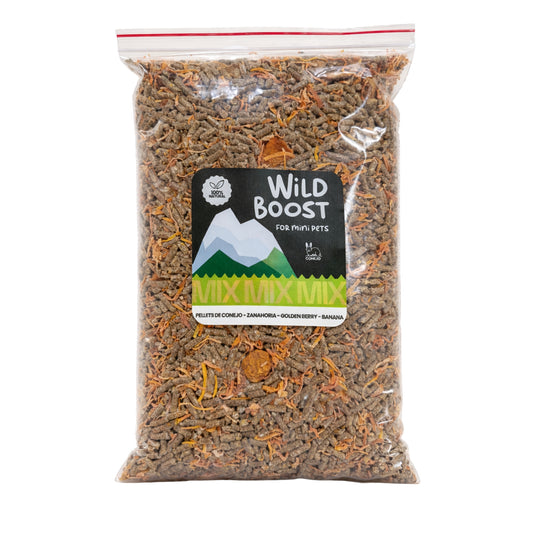 Alimento Premium para Conejo - Wild Boost Mix Banana, Zanahoria y Pellets - Cosmos