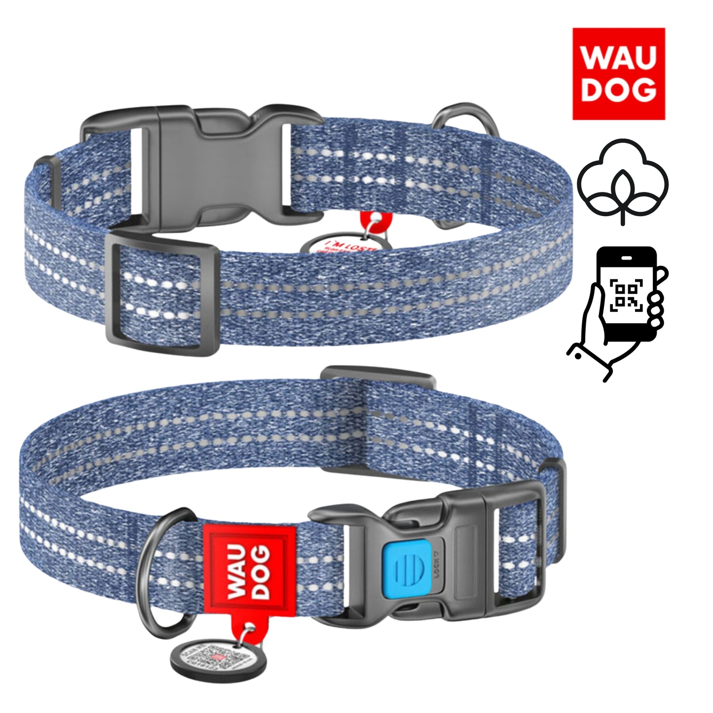 WAUDOG Cotton Collar M 2,0 mm