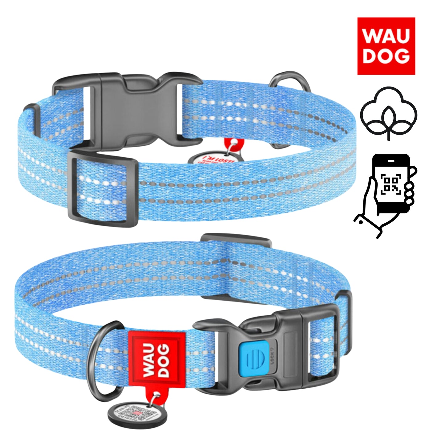 WAUDOG Cotton Collar M 2,0 mm