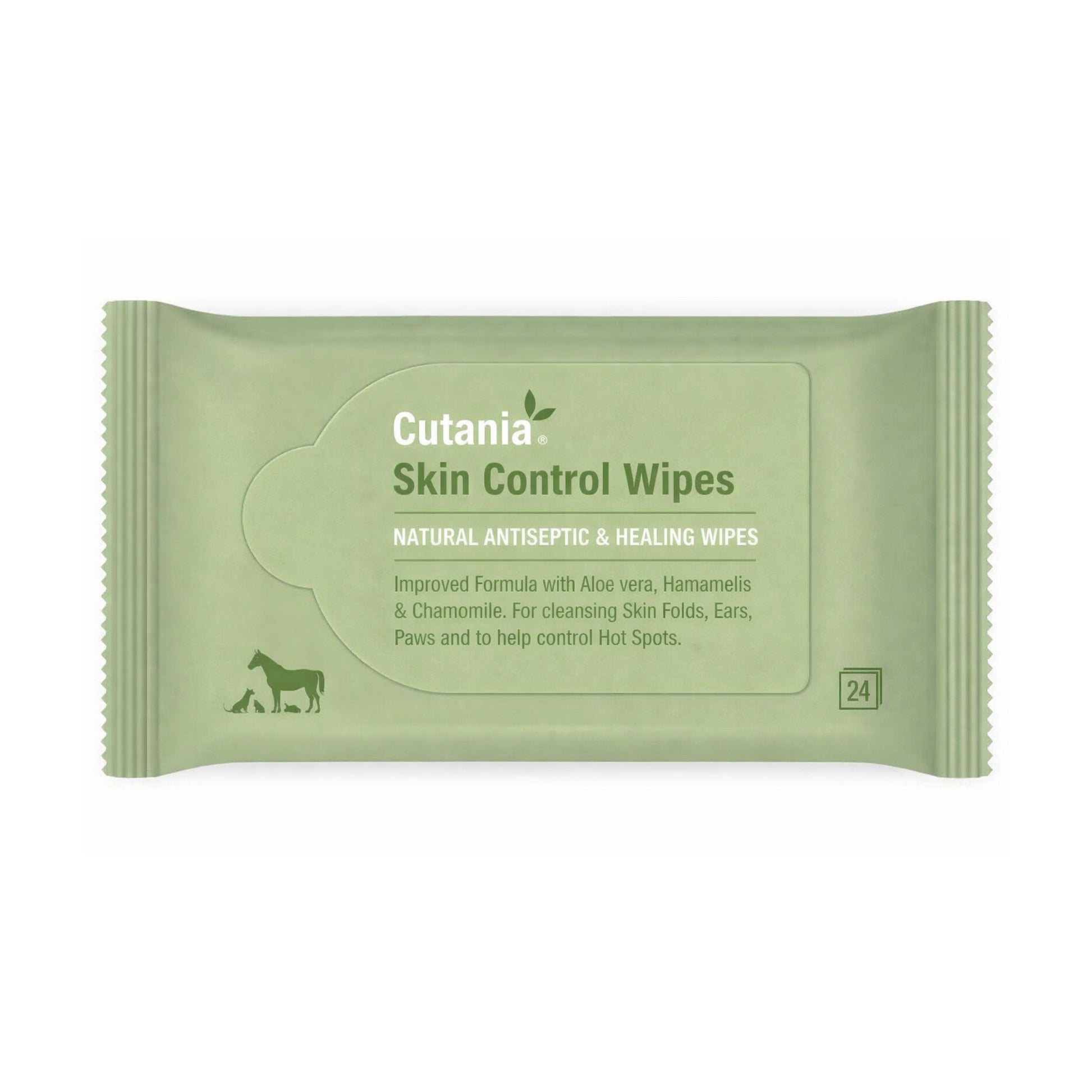 Vetnova Cutania Skin Control Wipes – Toallitas Antisépticas para Perros y Gatos (24 unidades) - Cosmos