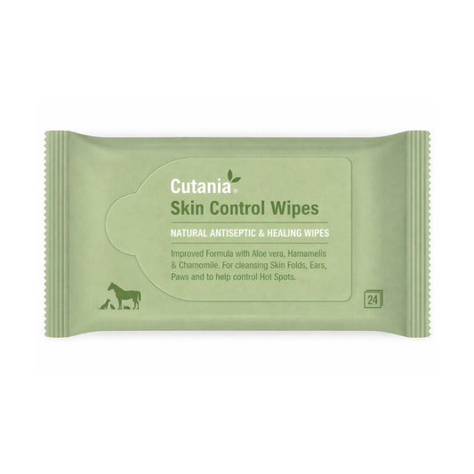 Vetnova Cutania Skin Control Wipes – Toallitas Antisépticas para Perros y Gatos (24 unidades) - Cosmos