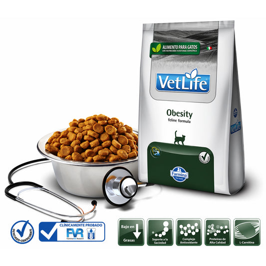 FARMINA Vet Life Obesity Feline – Dieta veterinaria para control de peso en gatos - Cosmos