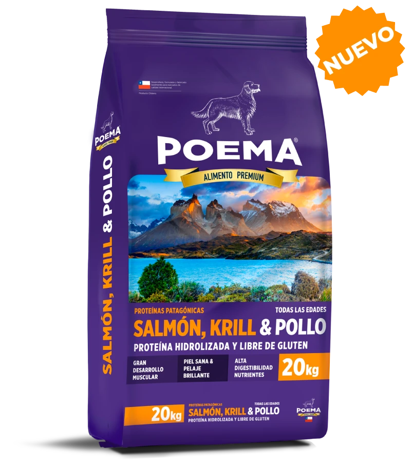 Alimento SuperPremium Poema Proteínas Patagónicas – Salmón, Krill & Pollo - Cosmos
