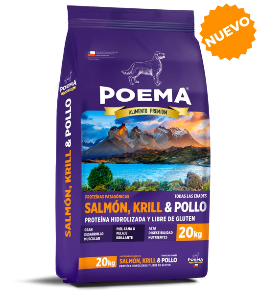 Alimento SuperPremium Poema Proteínas Patagónicas – Salmón, Krill & Pollo - Cosmos